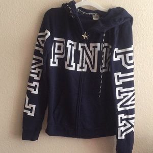 VS Pink navy zip jacket